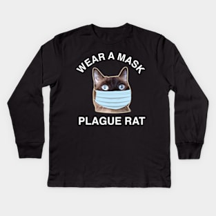Wear a Mask, Plague Rat! Kids Long Sleeve T-Shirt
